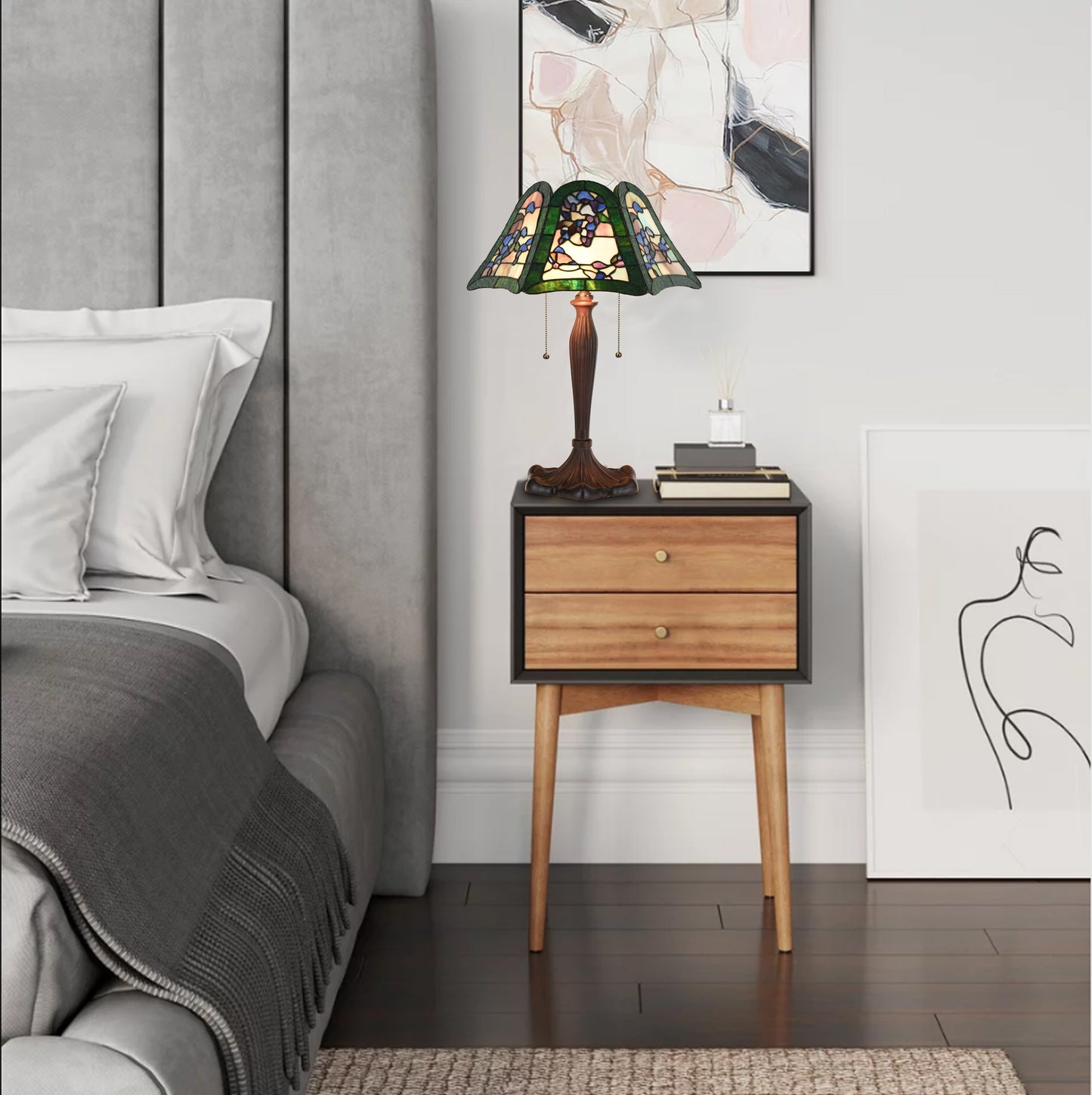 Orchid Tiffany Table Lamp, KT1613