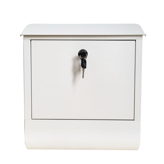 Ultimate Secure Wall Mounted Locking Steel Mailbox, MD10W (White)