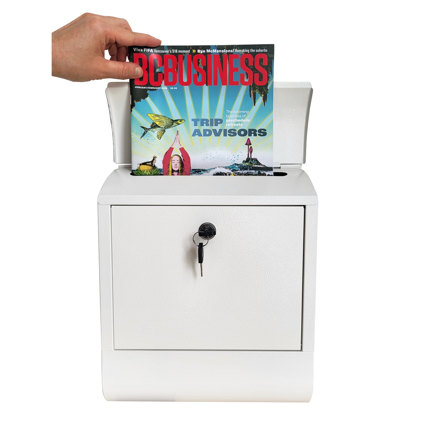Ultimate Secure Wall Mounted Locking Steel Mailbox, MD10W (White)