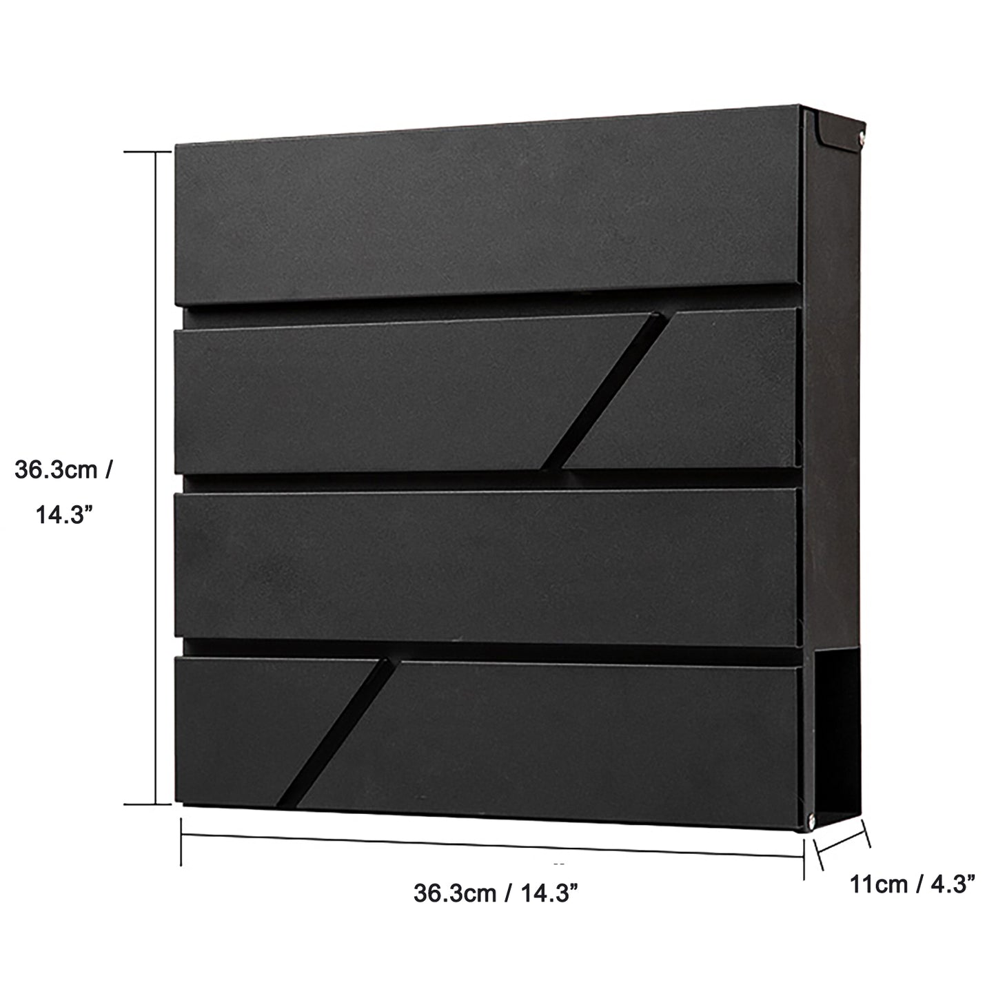 Caspan Wall Mount Mailbox, Large Capacity, Waterproof & Rust-Proof, MD25