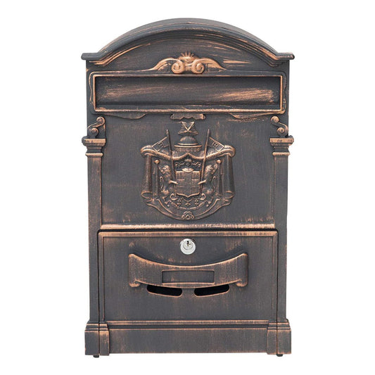 Barcelona Locking Cast Aluminum Mailbox, Red Bronze, ME01R