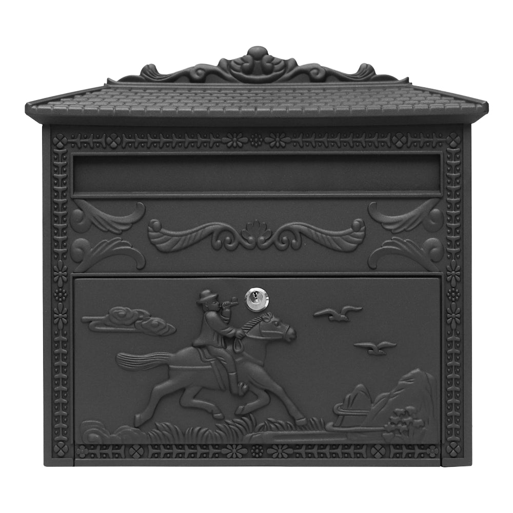 Secure Iron Mailboxes Miano Outdoor Secure Wall Mounted Locking Steel Mailbox, ME06 – Fine ...