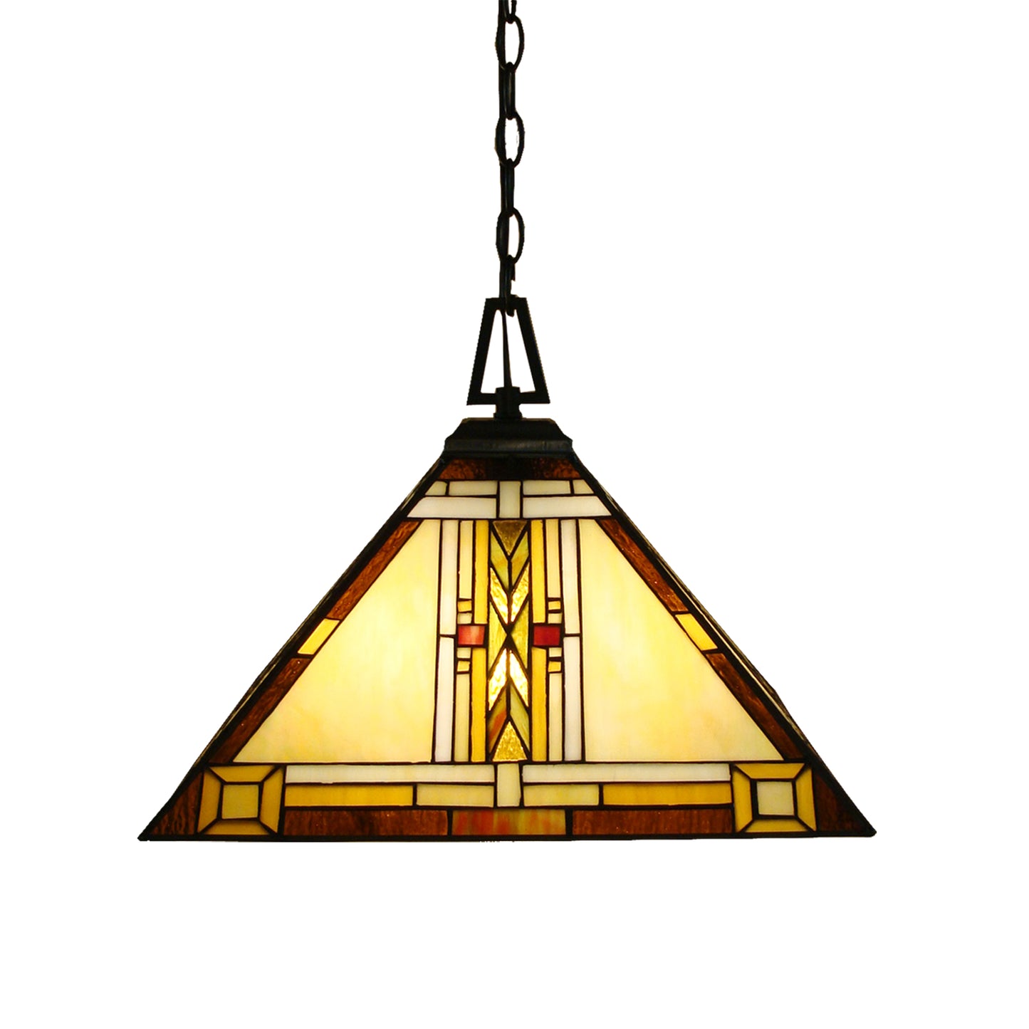 Fine Art Lighting Tiffany-Style Stained Glass ML1783 292 Glass Cuts Tiffany Pendent, 17 x 12.5inch