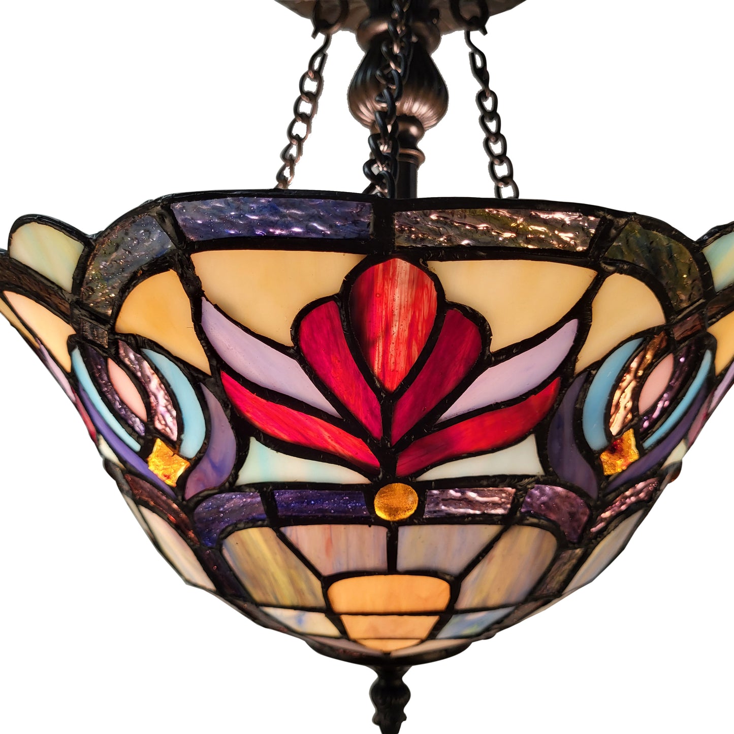 Florence Semi-Flush Mount Tiffany Ceiling Lamp, S1456