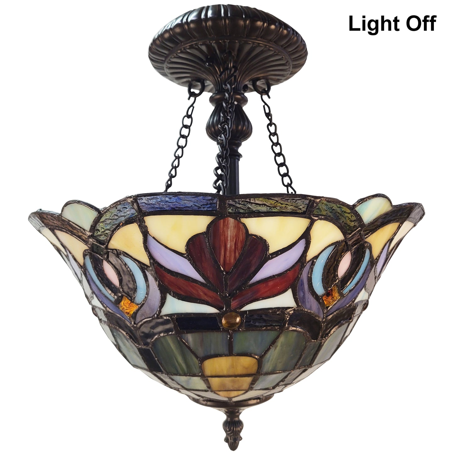 Florence Semi-Flush Mount Tiffany Ceiling Lamp, S1456