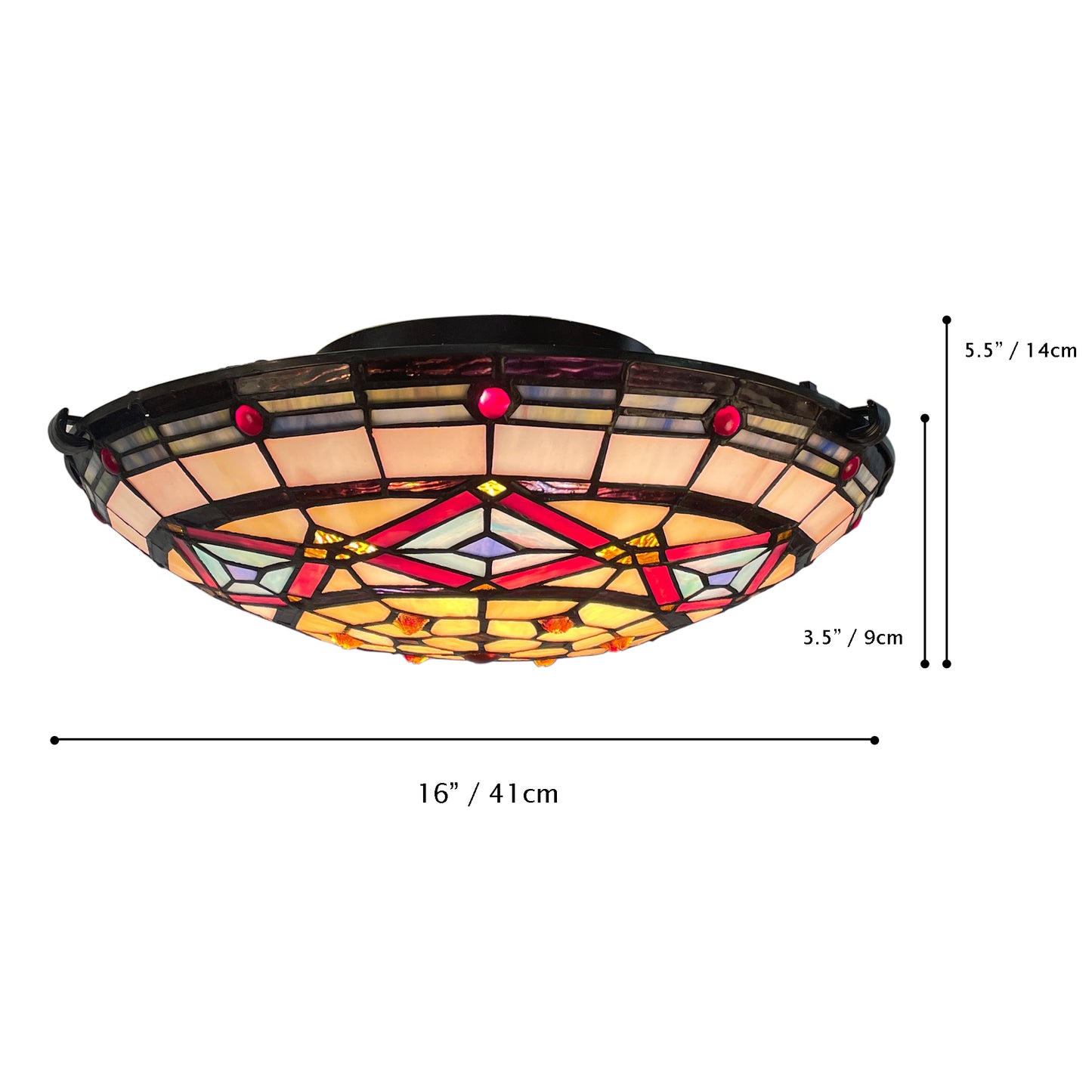 Tiffany Style - Stained Glass Flush Mount Ceiling Light, S1667