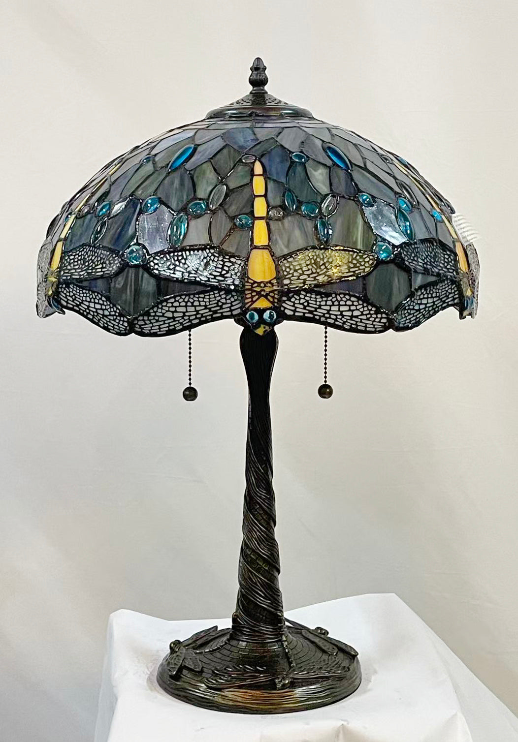 Tiffany Style Dragonfly Table Lamp - Blue  T1694