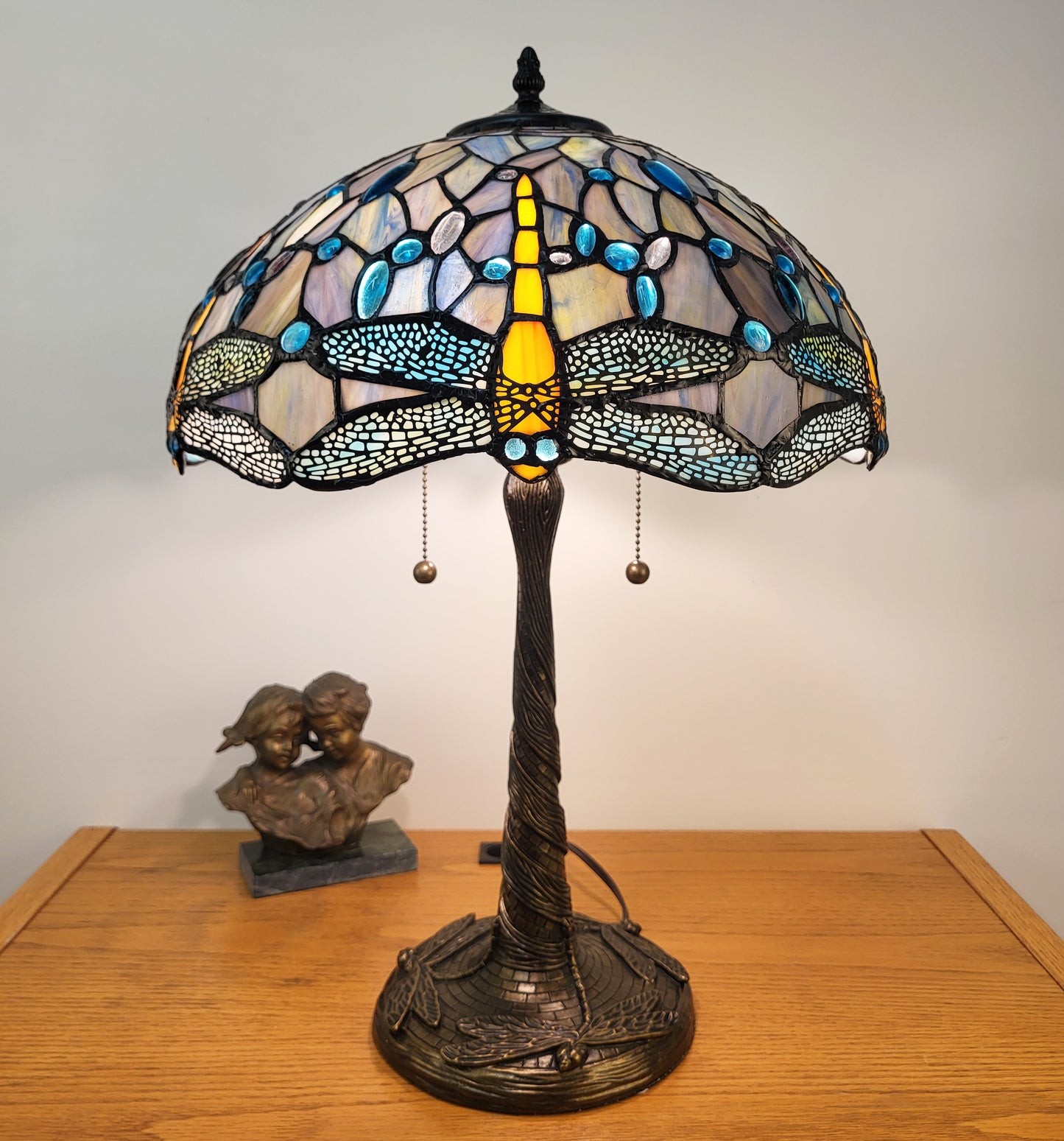 Tiffany Style Dragonfly Table Lamp - Blue  T1694N