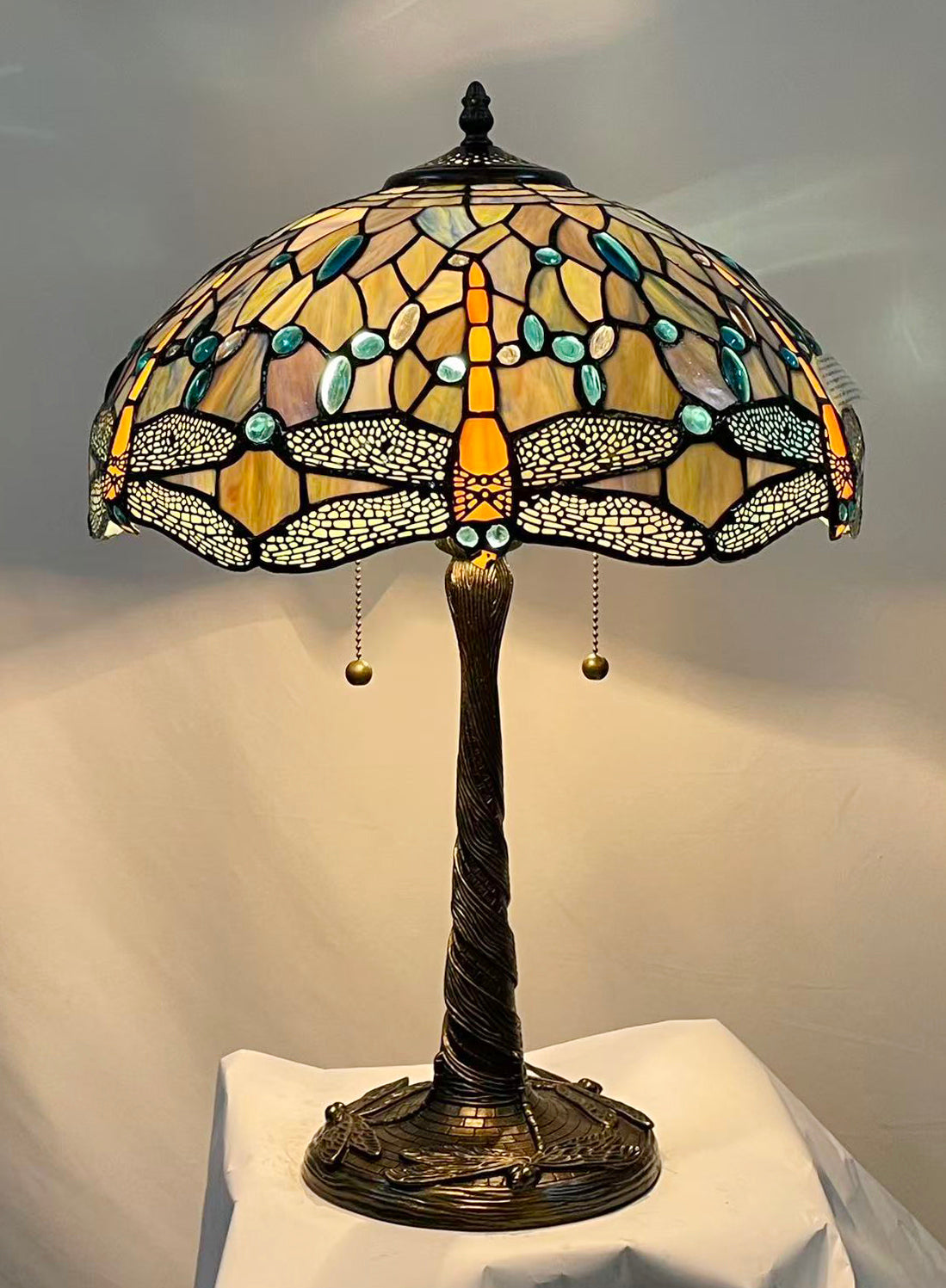 Tiffany Style Dragonfly Table Lamp - Blue  T1694