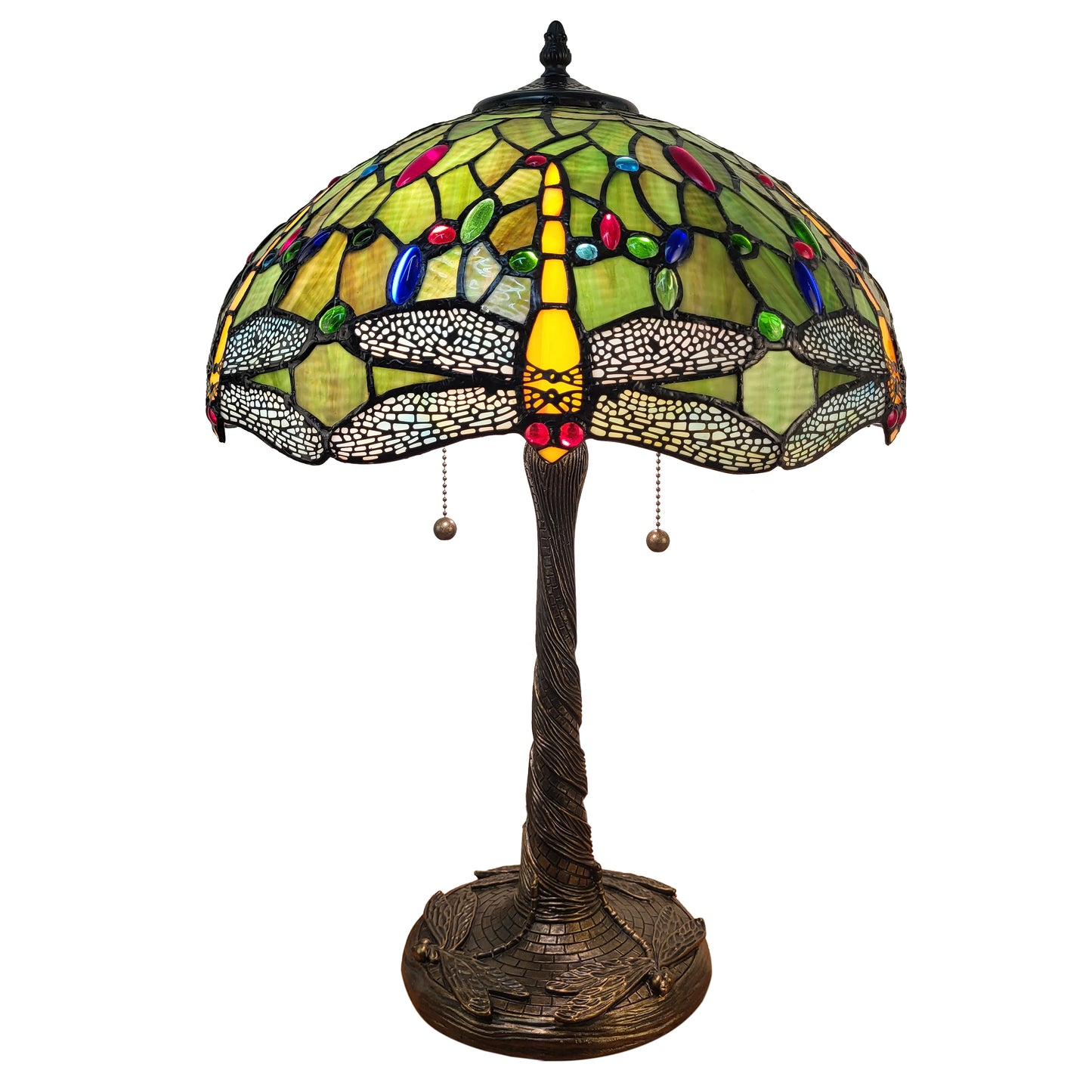 Tiffany Style Dragonfly Table Lamp Green – T1695N
