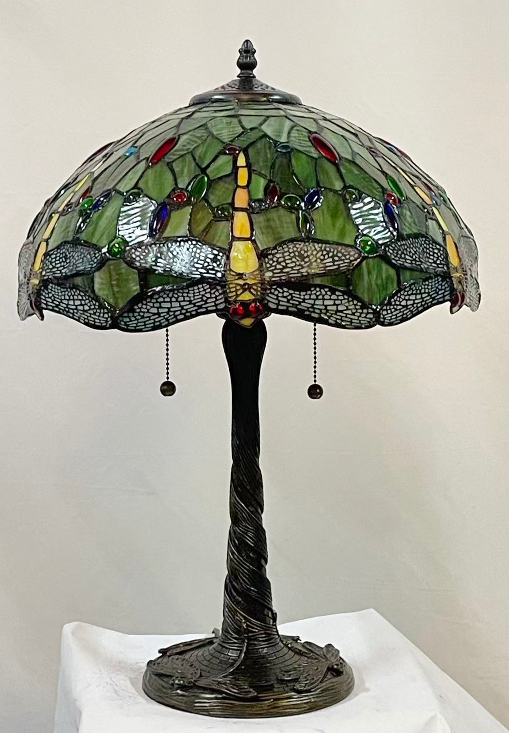 Tiffany Style Dragonfly Table Lamp Green – T1695