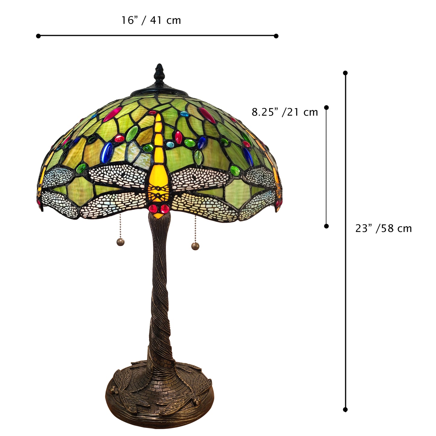 Tiffany Style Dragonfly Table Lamp Green – T1695N