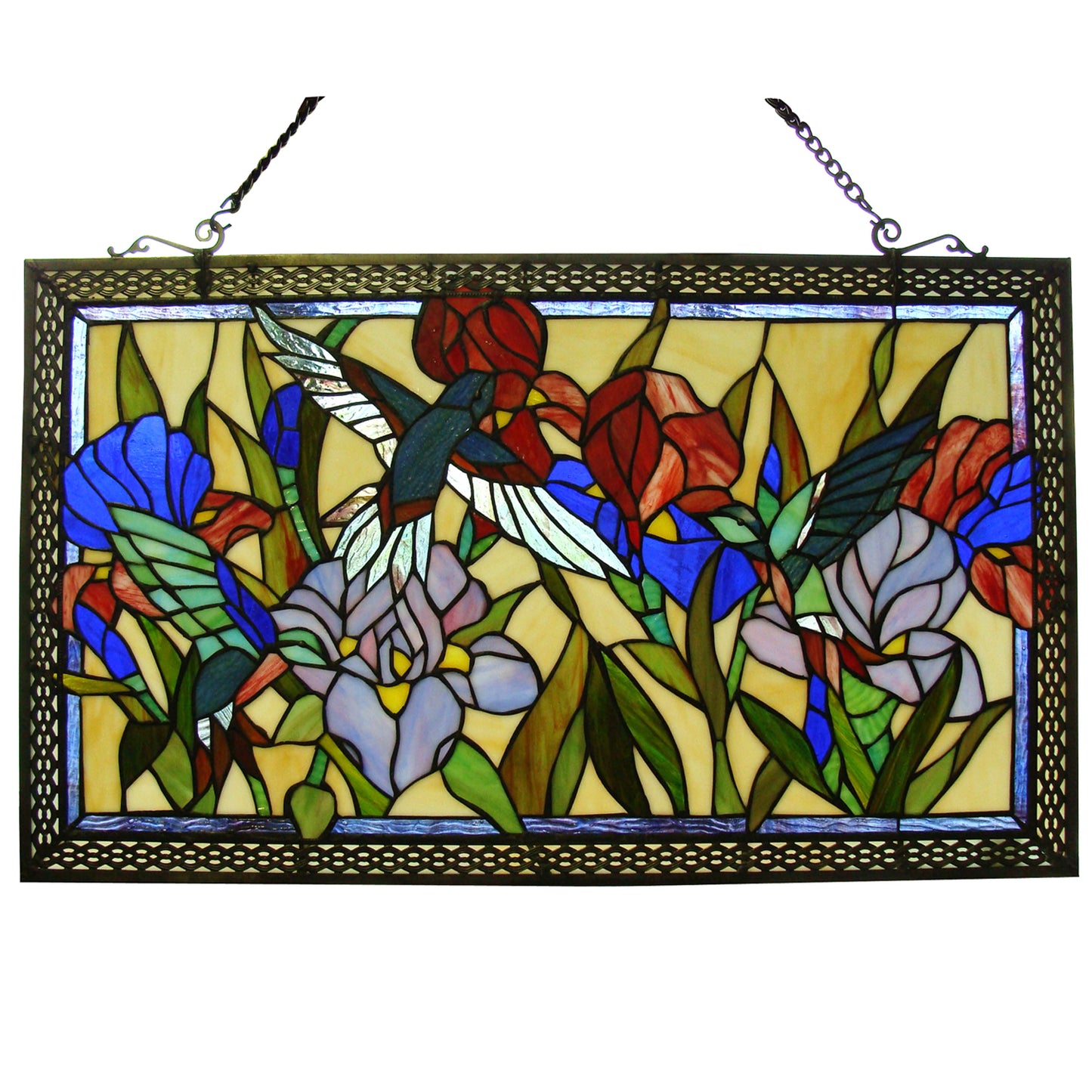 Flight of The Hummingbirds Stained Glass Window Panel, P488